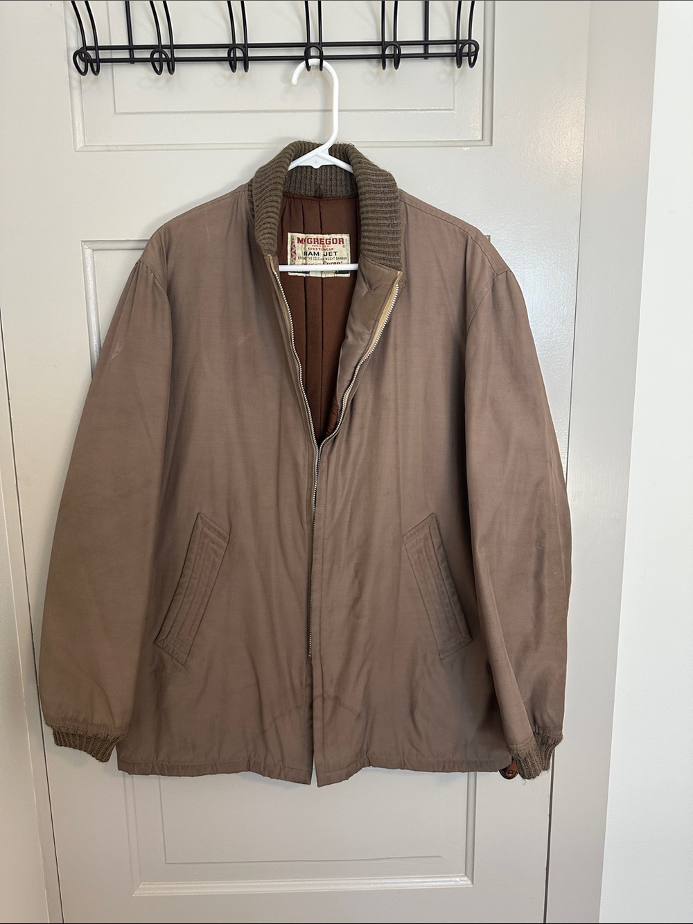 Vintage 60s McGregor Ram Jet Jacket Size 42 L, Pharaoh Car Coat Curon Lining